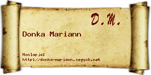 Donka Mariann névjegykártya