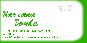 mariann donka business card